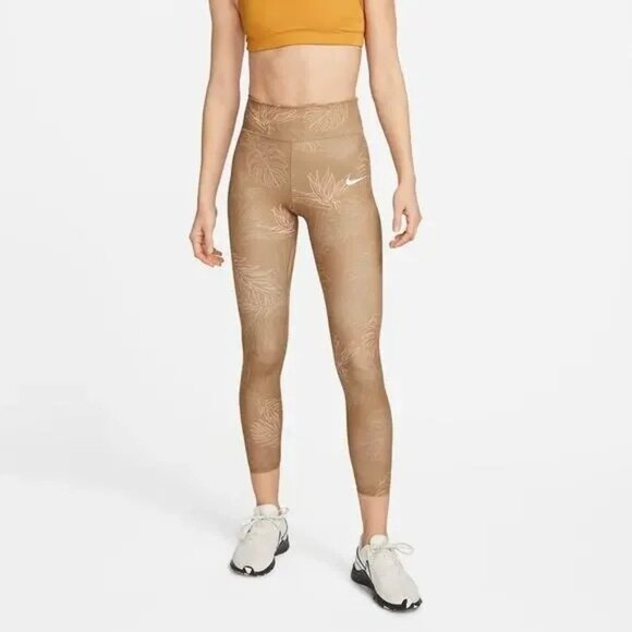 Nike One Luxe Dri-Fit 7/8 Length Mid Rise Leggings 1X Tight Fit Tropical Print - Picture 11 of 11